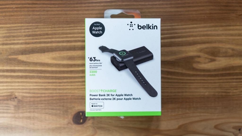Apple Watch専用モバイルバッテリー「Belkin BOOST CHARGE」の箱
